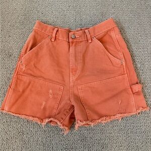 BDG Orange Cut-off Carpenter Shorts